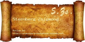 Sternberg Zsigmond névjegykártya
